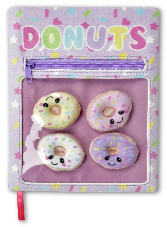 iscream Plush Fleece Book-Bound Lined-Page 8.75" Journal - Donut Shop with Mini Stuffed Toys - Image 1